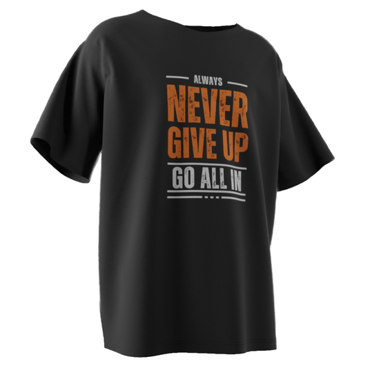 Never Give Up Poker T-Shirt – Motivational