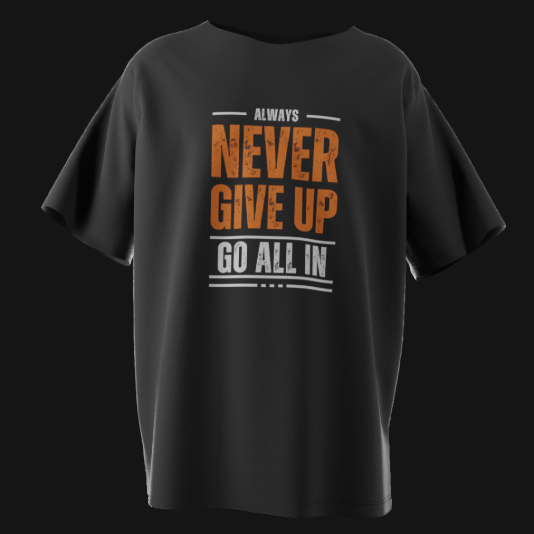 Never Give Up Poker T-Shirt β Motivational