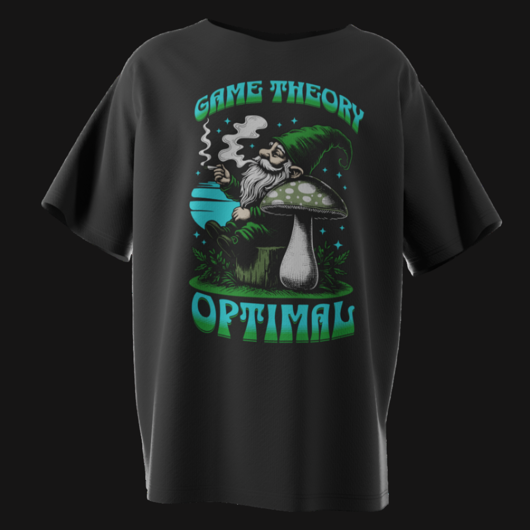 Game Theory Optimal Poker T-Shirt – Smoking Gnome Graphic Tee for Players & Grinders | Tilted Felt Apparel