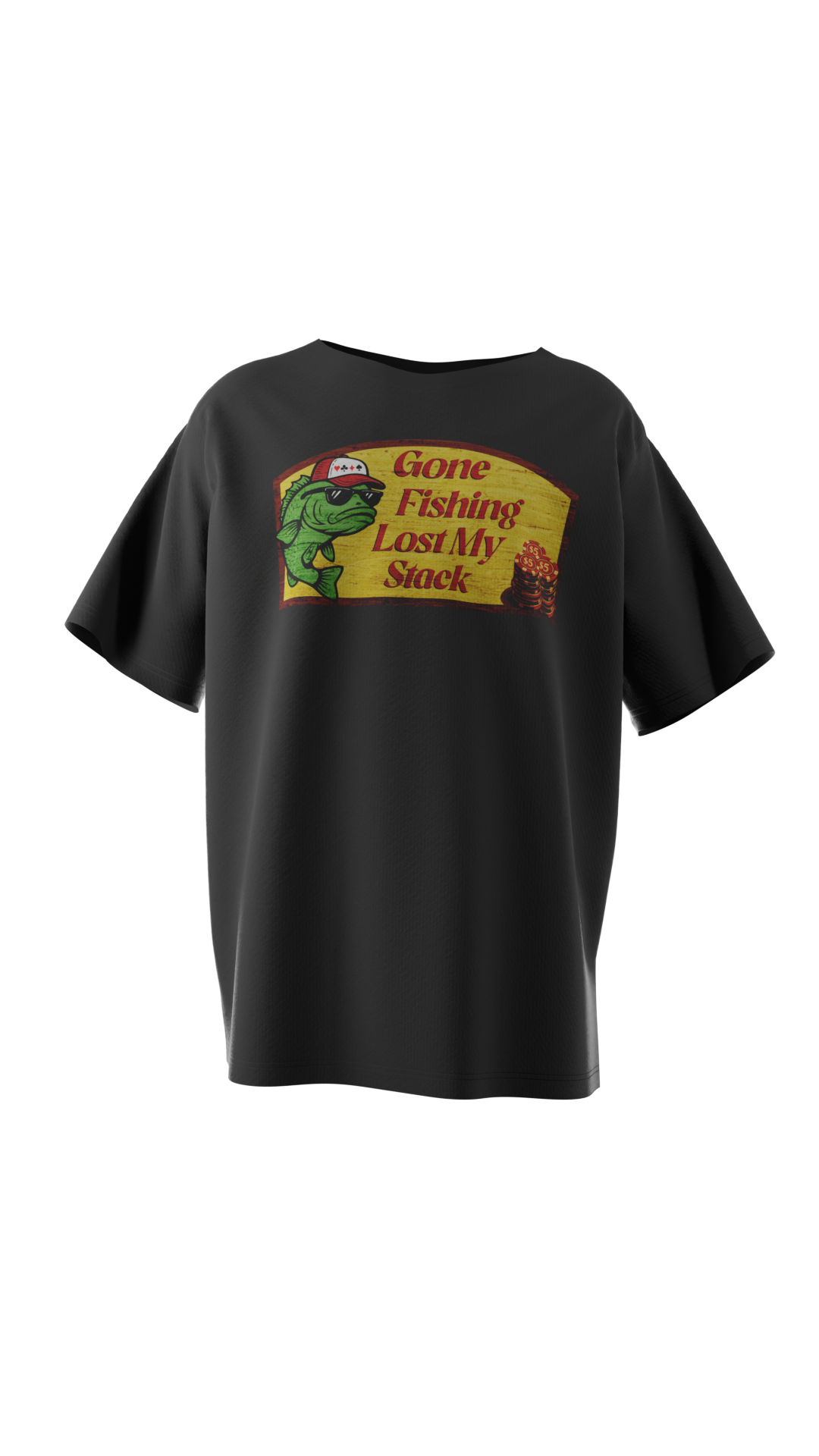 Gone Fishing Poker T-Shirt – Funny Poker Fish Tee for Players & Card Lovers | Tilted Felt Apparel