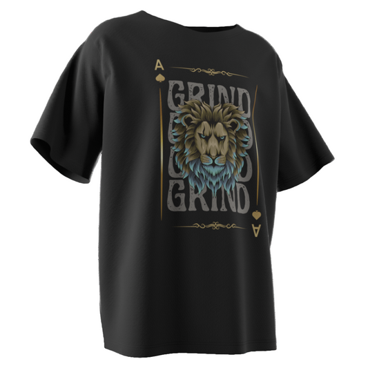 Grind Grind Grind Poker T-Shirt – Lion Inspirational