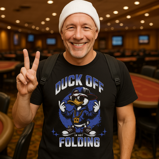 Duck Off Poker T-Shirt – Funny Pocket Deuces Poker Tee | Tilted Felt Streetwear