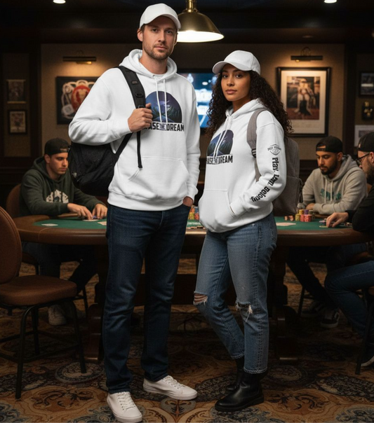 Chase The Dream and Rec Poker Poker Hoodie – Inspirational Poker & Lifestyle Sweatshirt | Tilted Felt Apparel