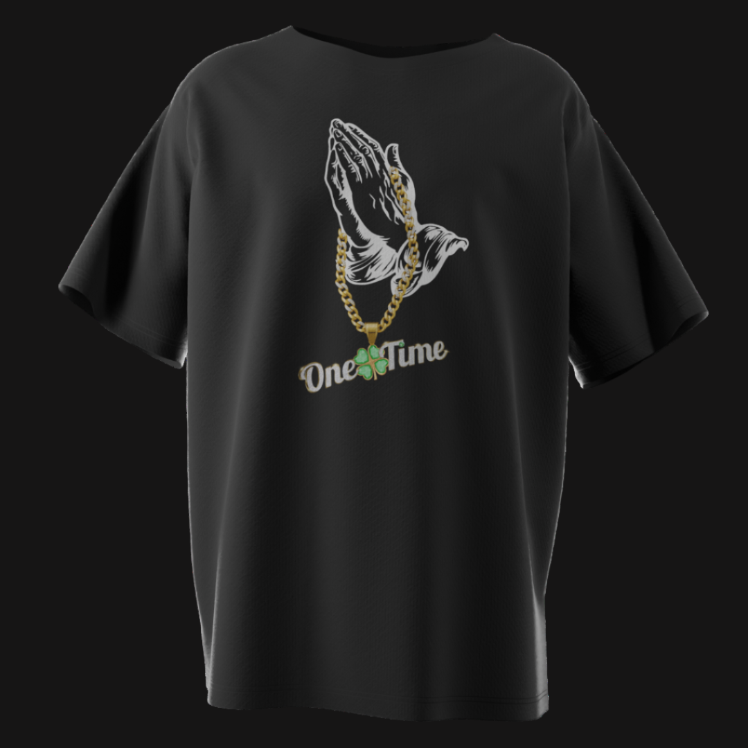 “One Time” Praying Hands Poker Tee – Lucky Clover