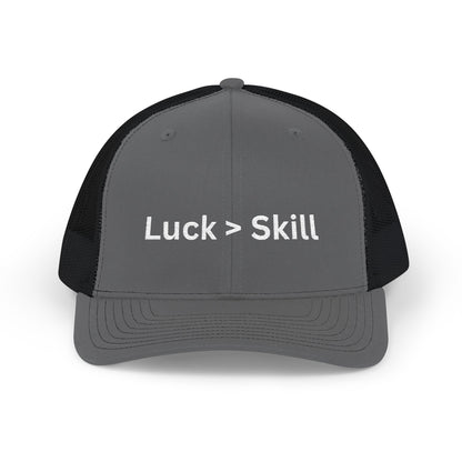Luck > Skill Poker Trucker Hat – Classic Mesh Back Cap