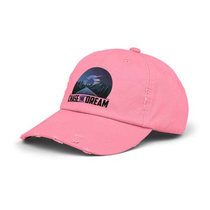 Chase The Dream Distressed Dad Hat – Motivational Poker Cap
