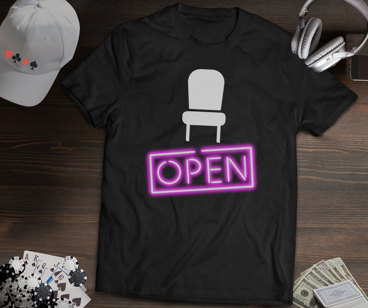 Seat Open Poker T-Shirt – Funny