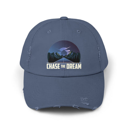 Chase The Dream Distressed Dad Hat – Motivational Poker Cap