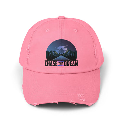 Chase The Dream Distressed Dad Hat – Motivational Poker Cap