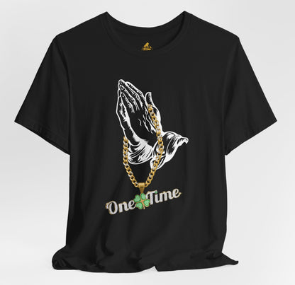 “One Time” Praying Hands Poker Tee – Lucky Clover