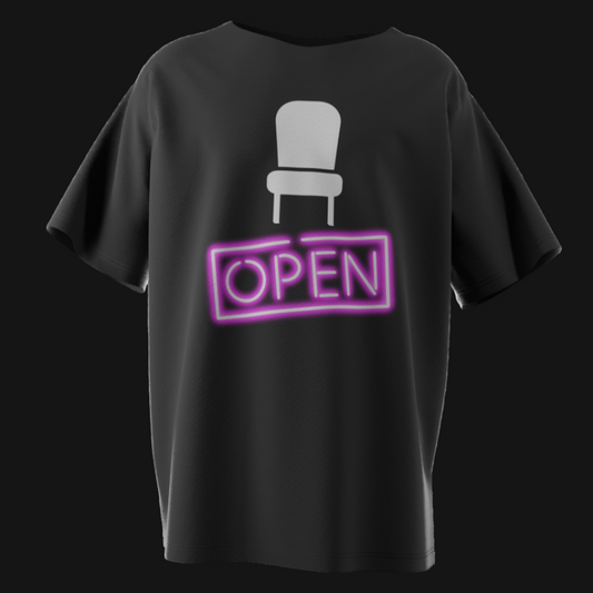 Seat Open Poker T-Shirt – Funny Poker Tee with Neon Sign Design | Tilted Felt Apparel
