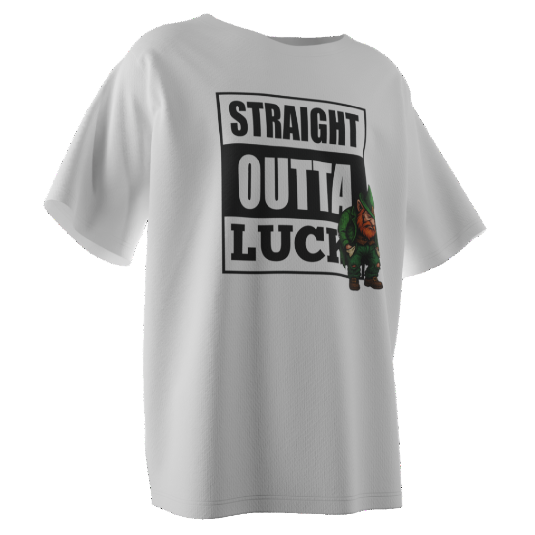 Straight Outta Luck Poker T-Shirt – Funny Leprechaun Poker Tee for Card Players | Tilted Felt Apparel