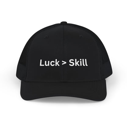 Luck > Skill Poker Trucker Hat – Classic Mesh Back Cap