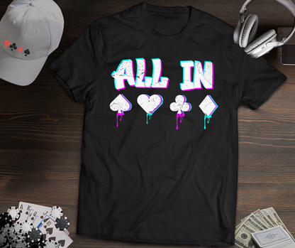 ALL IN Poker T-Shirt – Graffiti Style