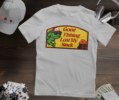 Gone Fishing Poker T-Shirt – Funny