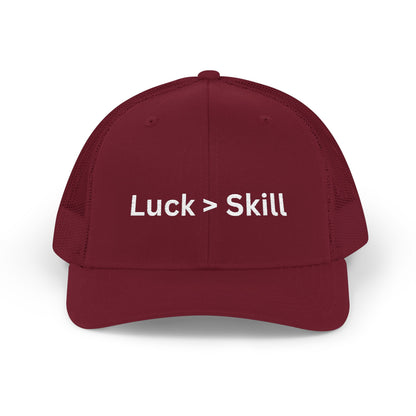 Luck > Skill Poker Trucker Hat – Classic Mesh Back Cap
