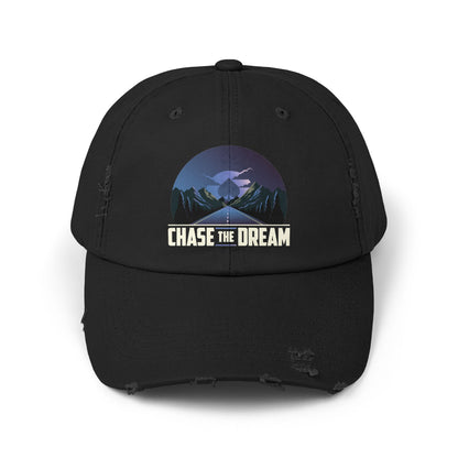 Chase The Dream Distressed Dad Hat – Motivational Poker Cap
