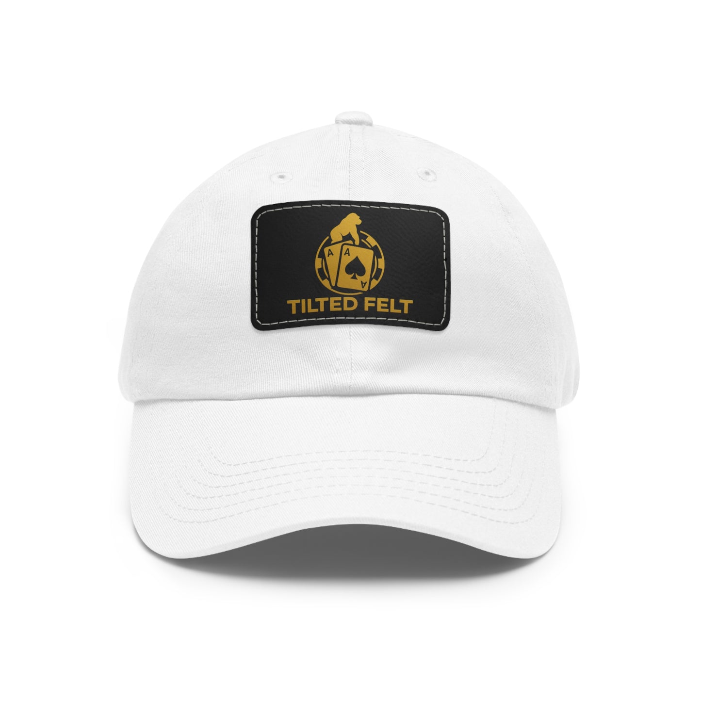 Tilted Felt Patch Dad Hat – Premium Poker Lifestyle Cap | Classic Leather Patch Hat for Players Who Grind | Tilted Felt Collection