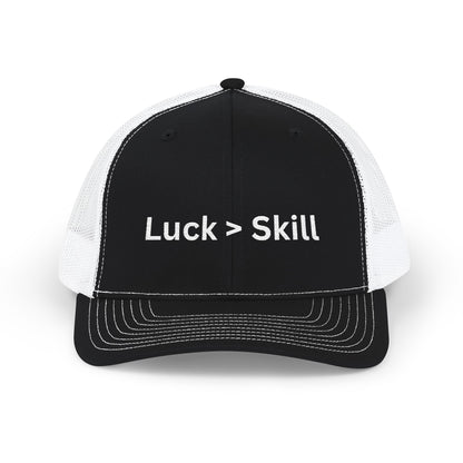 Luck > Skill Poker Trucker Hat – Classic Mesh Back Cap