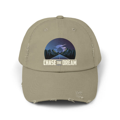 Chase The Dream Distressed Dad Hat – Motivational Poker Cap