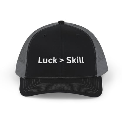 Luck > Skill Poker Trucker Hat – Classic Mesh Back Cap