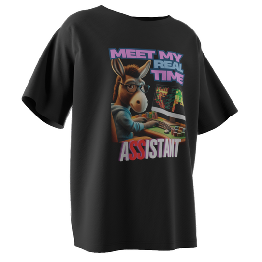 Meet My Real Time ASSistant Poker T-Shirt – Funny Donkey Poker Tee for Players | Tilted Felt Apparel