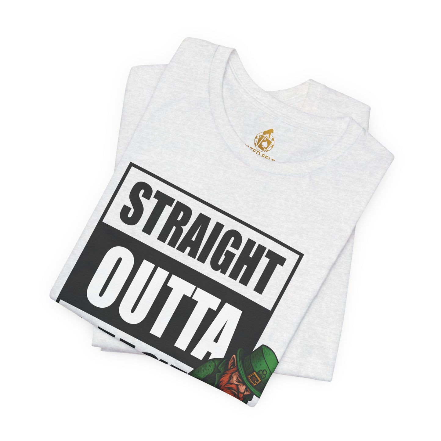 Straight Outta Luck Poker T-Shirt – Funny Leprechaun Poker Tee for Card Players | Tilted Felt Apparel