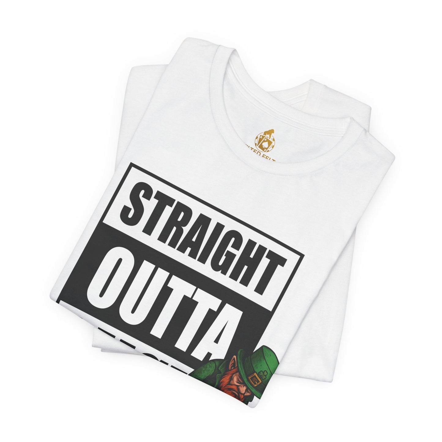 Straight Outta Luck Poker T-Shirt – Funny Leprechaun Poker Tee for Card Players | Tilted Felt Apparel