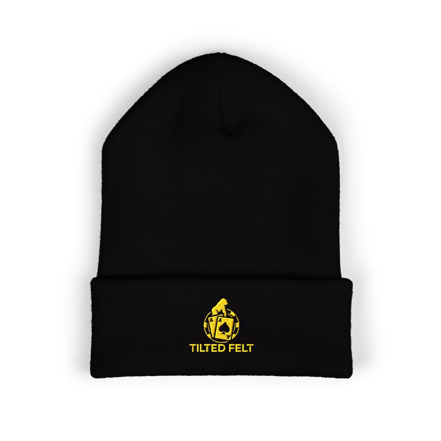 Tilted Felt Poker Embroidered Beanie – Premium Poker Player Knit Hat | Tilted Felt Apparel