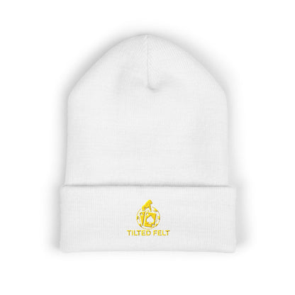 Tilted Felt Poker Embroidered Beanie – Premium Casino Knit Hat