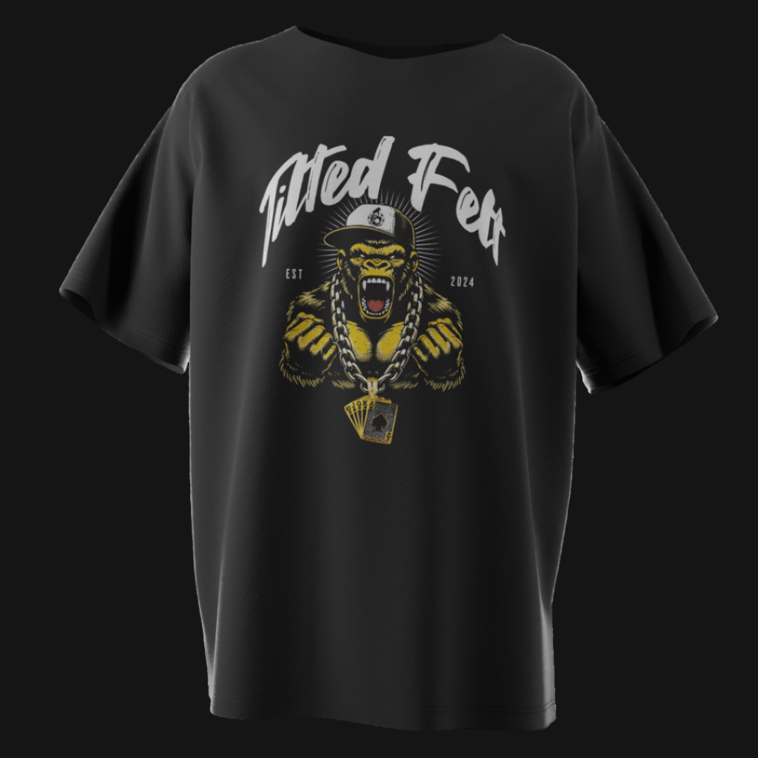 Tilted Felt “Poker Gorilla” Graphic Tee – Premium Poker Streetwear for Players Who Bring the Heat | Tilted Felt Apparel