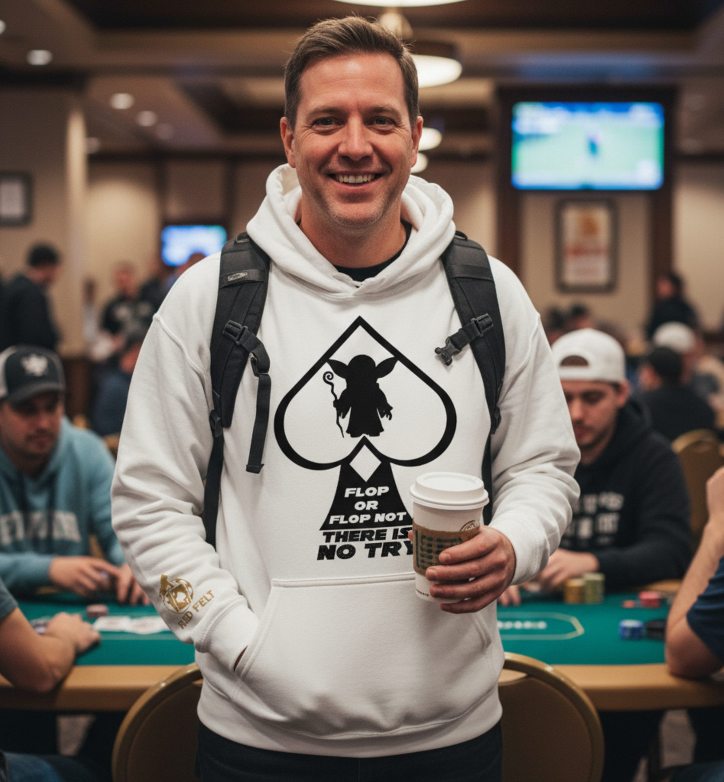 Flop or Flop Not Poker Hoodie – Funny Yoda-Inspired Poker Sweatshirt | Tilted Felt Apparel