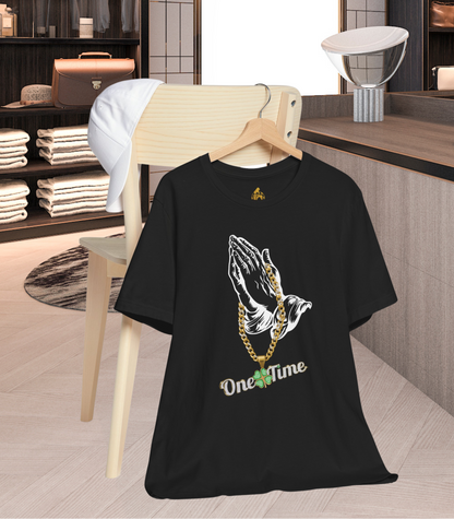 “One Time” Praying Hands Poker Tee – Lucky Clover